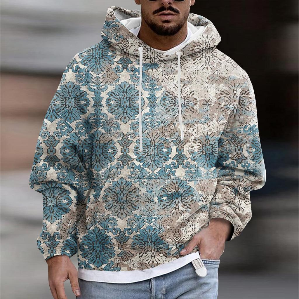 Мужское плюшевое теплое пальто с принтом, флисовый свитер, повседневное пальто, свитер с карманами, осенне-зимнее пальто