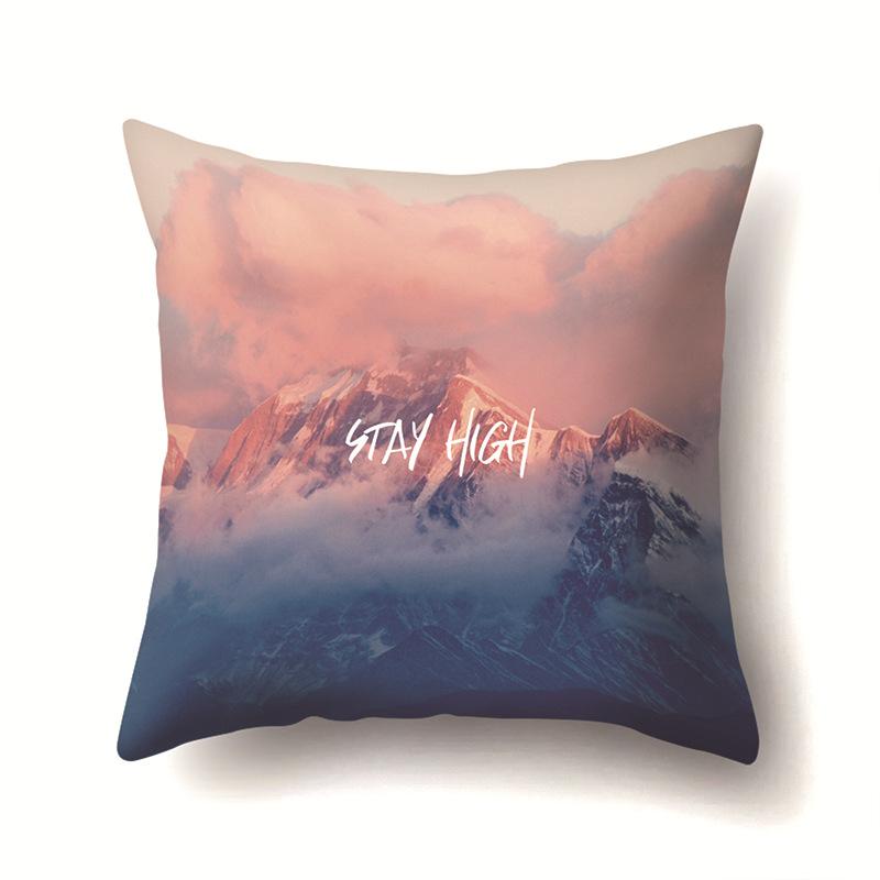 Modern Painted Simple Household Car Polyester Pillow Case Car Decoration Home Printed Waist Pillow Case