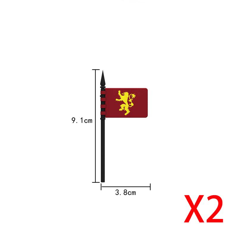 MOC Medieval Building Blocks Soldier Figures Weapons Accessories Armor Shield Flag Transport Ox Horse Mini Brick Toy Gift X010