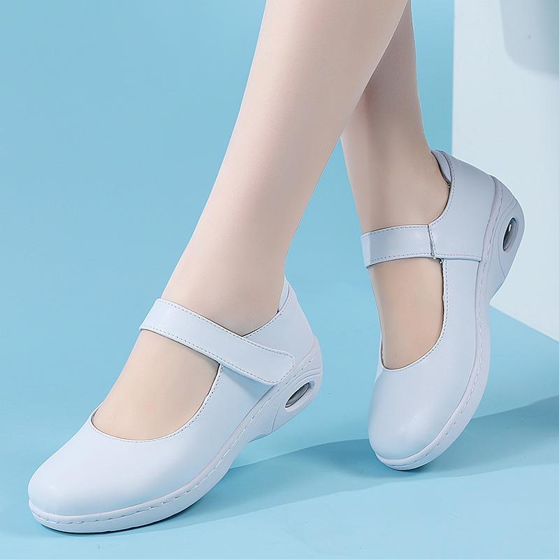 Nurse Shoes Women's Soft-soled Anti-slip Breathable Versatile Flat Shoes with Velcro