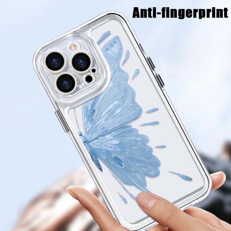 Чехол-бабочка для iPhone 16 17 Pro 15 14 Plus 13 12 11 Pro Max Xs Max XR XS X 8 7 Plus Прозрачный силиконовый мягкий тонкий чехол