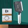 Square Button Adjustable Shower Head Silver Booster Shower Head Thickened Water Outlet Shower Head Set