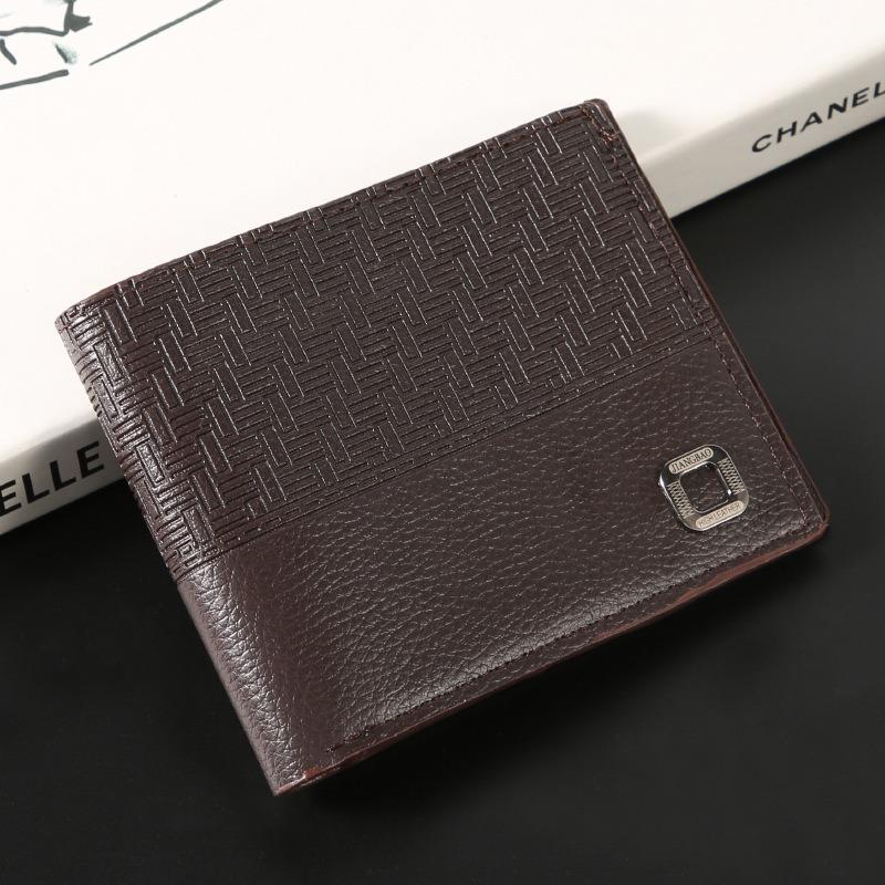 New Men's Wallet Short Lychee Pattern Wallet Multi-card Position Fashion Classic Wallet