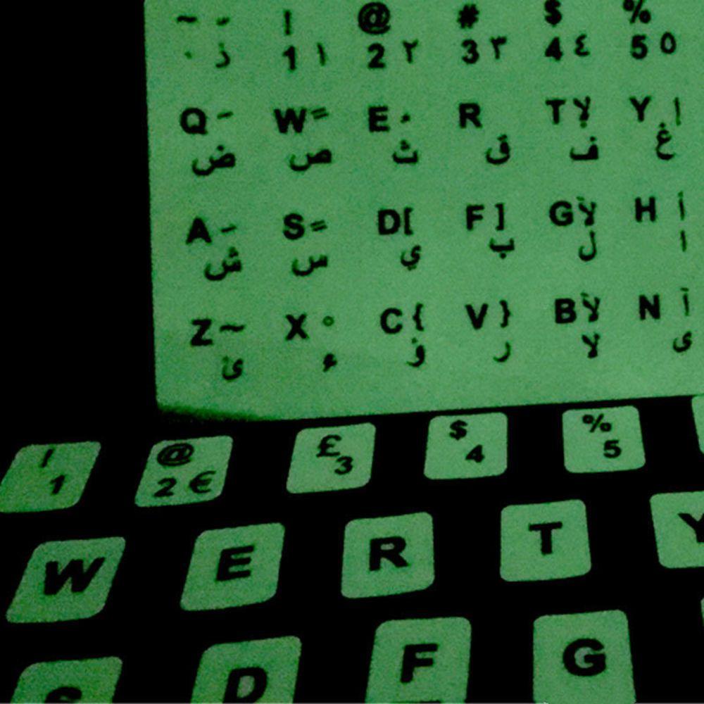 Russian Letter English Deutsch Luminous Alphabet Layout Protective Film Keyboard Stickers