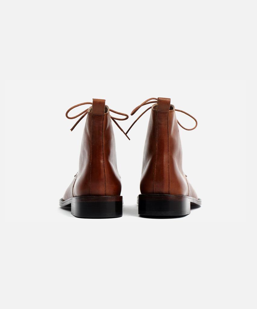 Custommood Boston Lace-Up Worker Boots (Italy Oil Brown)