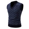 Men's Sleeveless Sweater Striped Wool Vest Vest V-neck Pullover Autumn and Winter New Knitted Sweater