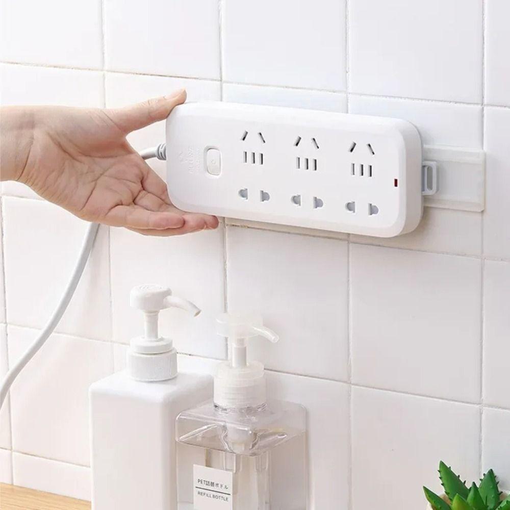 Self-Adhesive Socket Fixer Wall Hanging Wall-Mounted Fixer New Power Strip Holder
