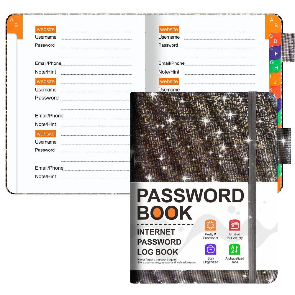 С пружинным ремешком B6 Адресная книга Твердый переплет Веб-сайт Книга записей Английская Пароль Книга Среднего возраста