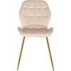 Set of 6 Lucky Upholstered Dining Chairs in Cream Velvet Glamour