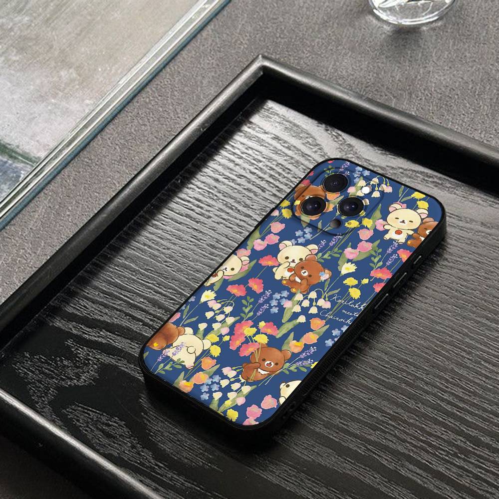 Милый Rilakkuma S-W Чехол для телефона для iPhone 17 16 15 14 13 12 11 PRO MAX PLUS Mini ТПУ Мягкий Приятный для кожи Чехол