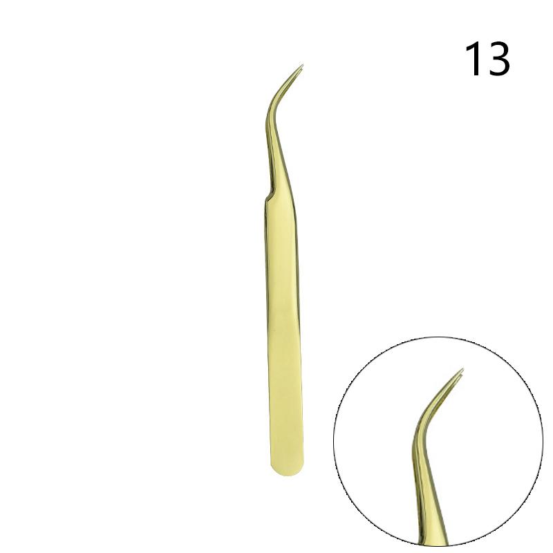 Anti-Slip Stainless Steel Lash Extension Tweezers Curved Tip Straight High Precision for Nail Art Makeup Beauty Tools