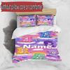 3pcs Duvet Cover Set (1*Duvet Cover + 2*Pillowcase, Without Core), Custom Name Care Bears Pattern Bedding Set, Home Bedroom Decor Gift