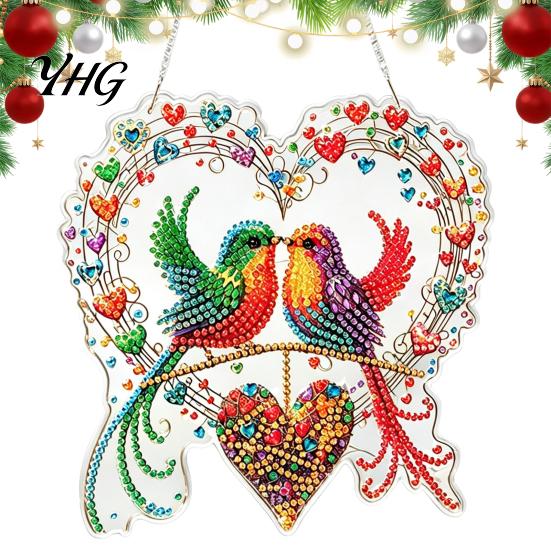 Acrylic Rhinestone Painting Set Christmas Suncatcher Kit, DIY Faux Pearl Art Ornament Craft Crafts for Adults Beginner, Xmas Handmade Ornaments