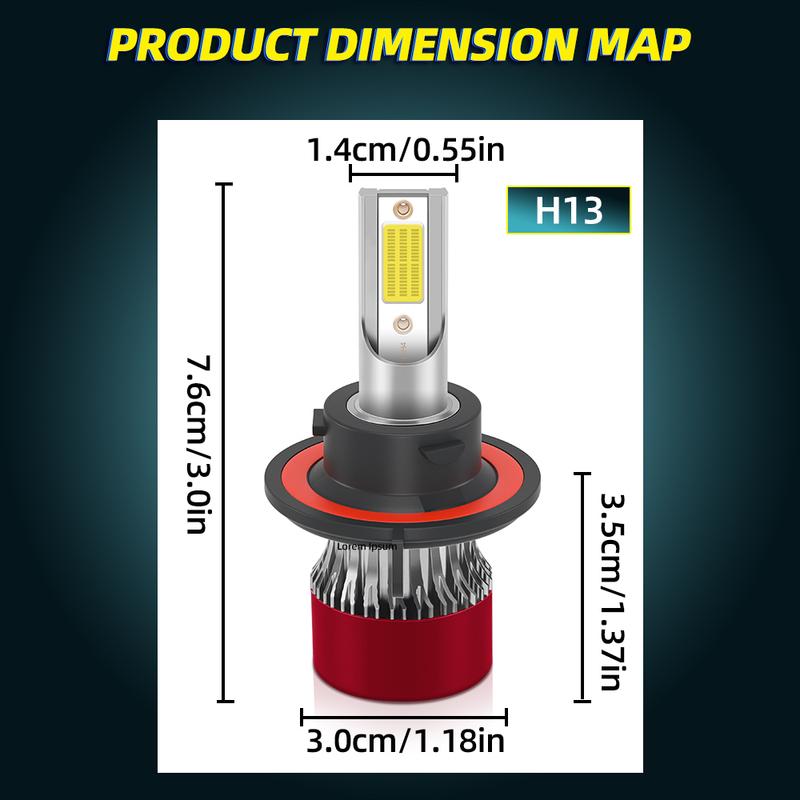 2PCS 6000K White LED Headlight Canbus No error 30000LM 150W Turbo Auto Headlamps Plug and Play 12V For Jeep Wrangler 2007-