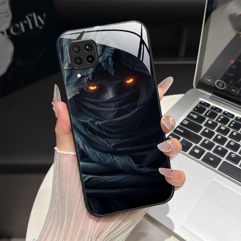 For Huawei P40 Lite Phone Case JNY-LX2 JNY-LX1 Trendy Fantasy Design Tempered Glass Bumper For Huawei Nova 7i 6 SE Back Coversse