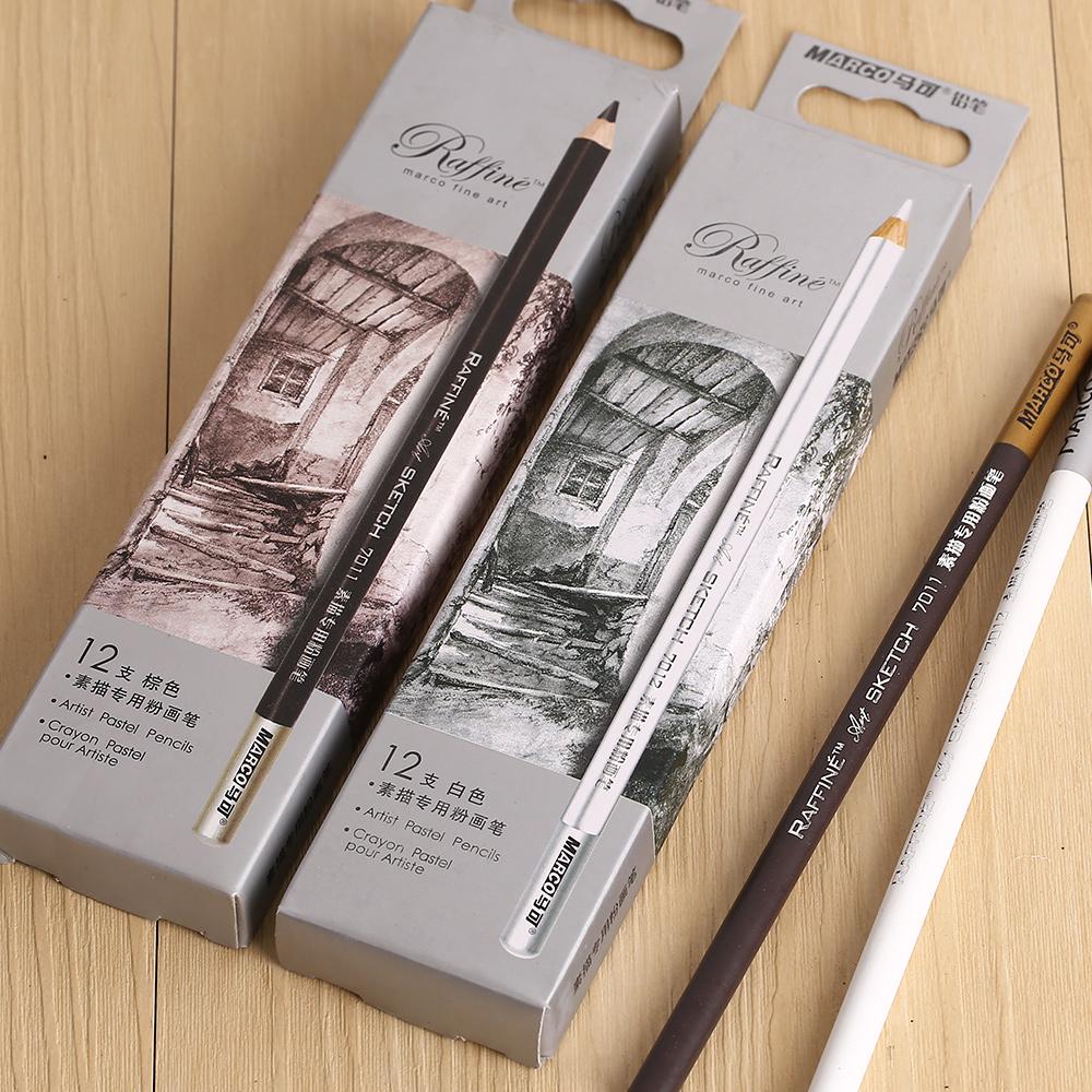 12Pcs Professional Wood Drawing Sketch Pencil Soft Pastel Colored Pencils Charcoal Pen