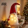 Plush Gnome Doll Light-Up Christmas Decoration with Sequins, Soft Red Hand-sewn Holiday Hat And White Beard for Indoor Home Office Tabletop