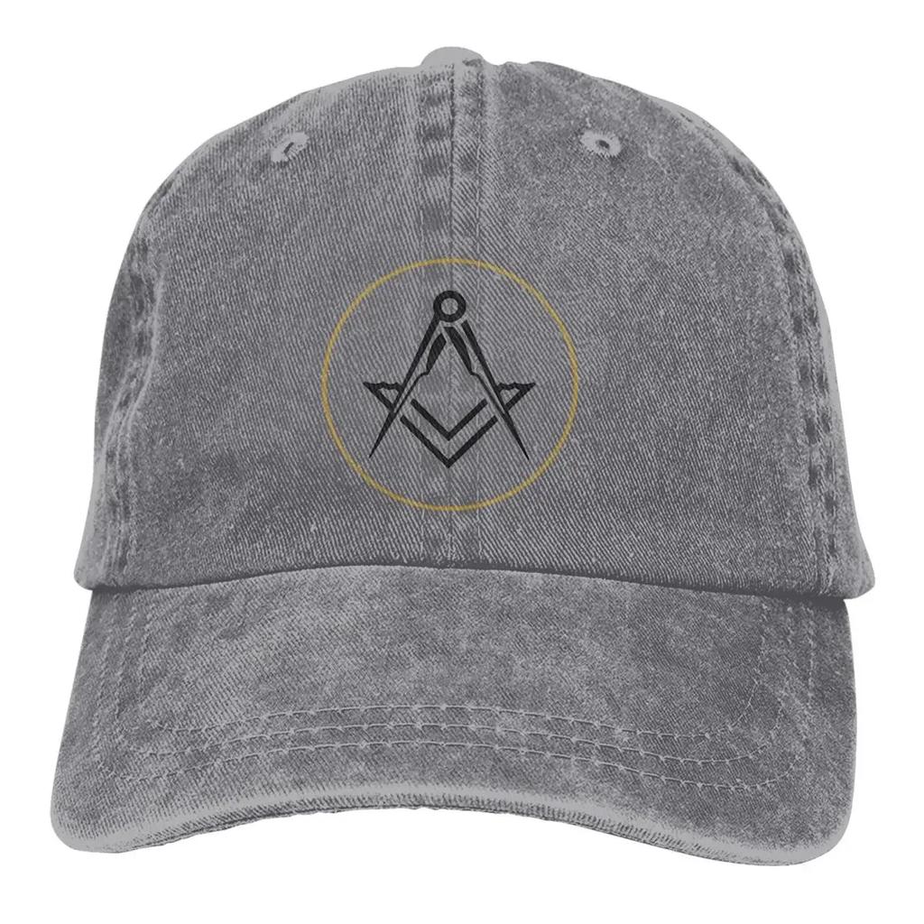 Black Gold Baseball Caps Peaked Cap Freemason Gold Square Compass Sun Shade Cowboy Hats for Men Trucker Dad Hat