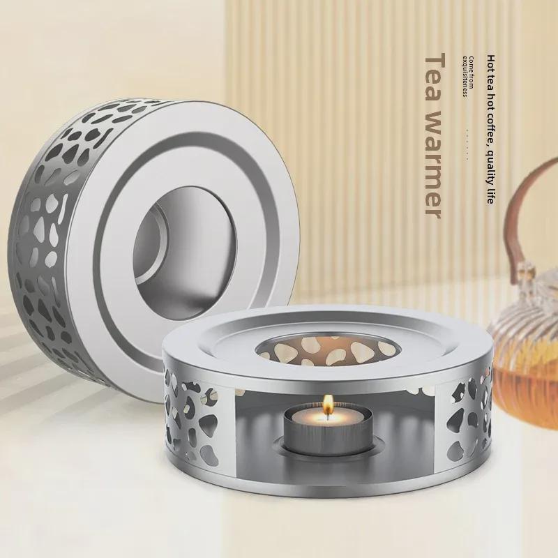 Stainless Steel Tea Warmer: Candle Heated Base for Brewing and Warming Tea