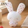 Plaid Ear Bunny Charm Ribbon Bow Rabbit Plush Pendant for Backpacks, Stuffed Bag Charm, Soft Animal Keychain Decoration Decorative Accessory