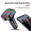 Автомобильный Bluetooth 5.0 FM-передатчик 7-цветный атмосферный светильник Автомобильный комплект MP3-модулятор Беспроводной аудиоприемник громкой связи