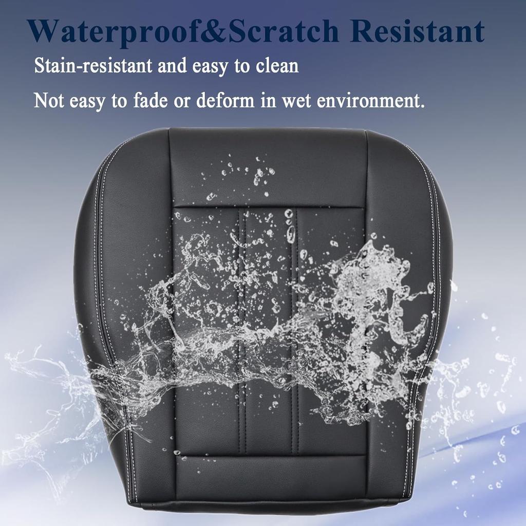 NLQR Задняя сторона водителя Нижняя сменная чехол сиденья Микрофибра Кожа Черный Неперфорированный Совместим с Chrysler Town & Country 2008 2009 2010