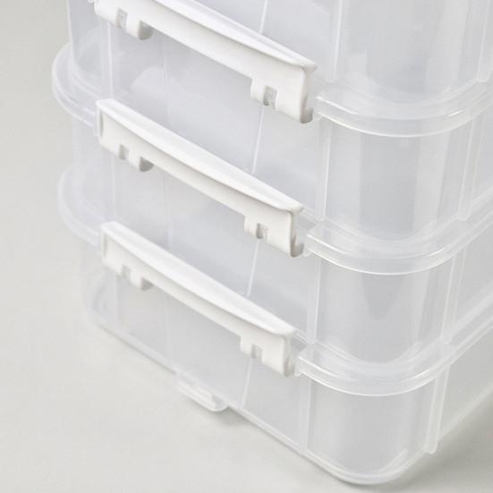 Прозрачный 4-слойный контейнер для хранения с ручкой, большой емкости, многоцелевой, для принадлежностей для рукоделия, для шитья, для хранения, органайзер для хранения