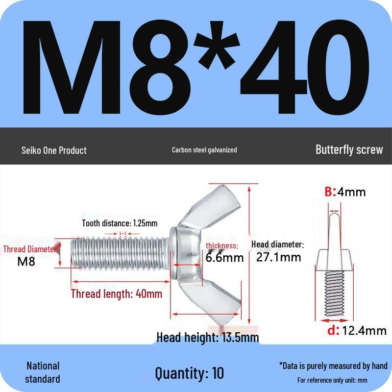 Оцинкованный болт с барашковой гайкой из углеродистой стали M4-M12