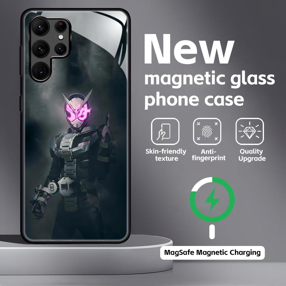 Kamen Rider Phone Case For Samsung S26 S25 S24 S23 S22 S21 Plus Ultra Note20 Glass Magnetic Case