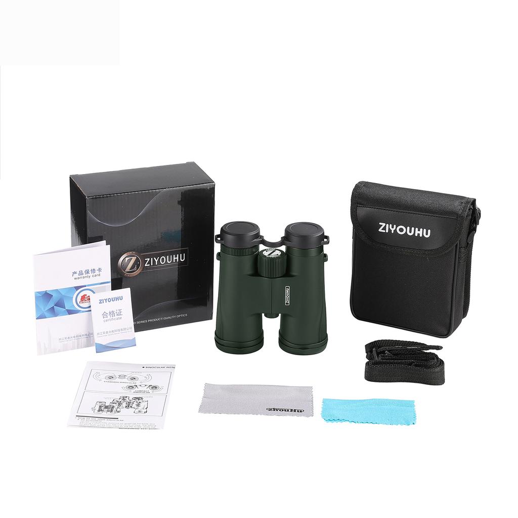 10x42 Compact Binoculars for Adults Kids with Large Eyepiece FMC Lens BAK4 Prism High Powered