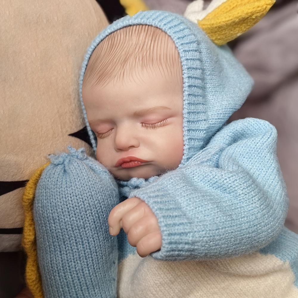 Realistic 3D Painted Skin Reborn Baby Dolls Cloth Body 46 Cm Close Eyes Bebe Reborn Doll Looks Like Sleeping Fashion Gift Toy