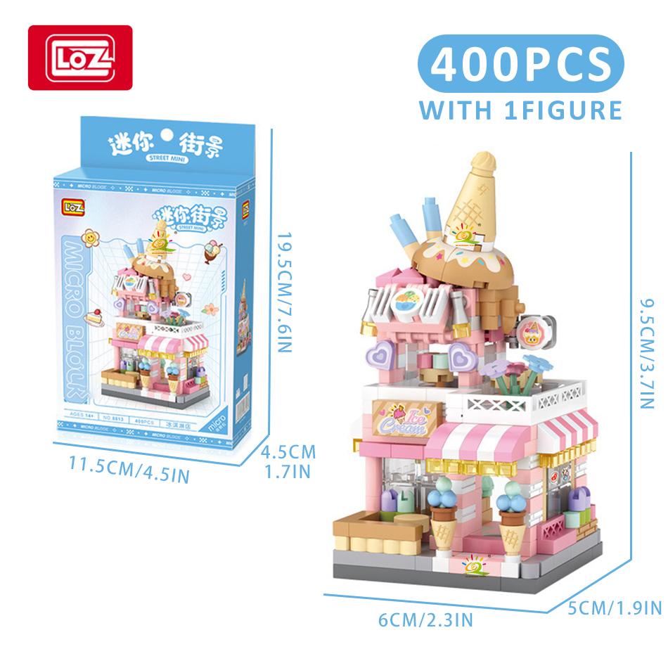 City Street View Series Panda Coffee Shop House MOC Model Building Block Set Creative Flower Shop Bricks Boy Toys Kid