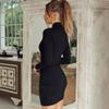 2023 Long Sleeve High-collared Women Sexy Dress Fashion Elegant Hip Black Bodycon Short Dresses Party Club Casual Vestidos 30410