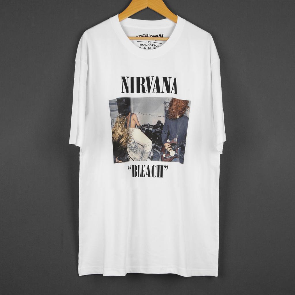 Футболка Nirvana Bleach Гранж Рок-музыка Курт Кобейн Панк Короткий рукав Хлопок Печатная одежда Y2K Унисекс Топ