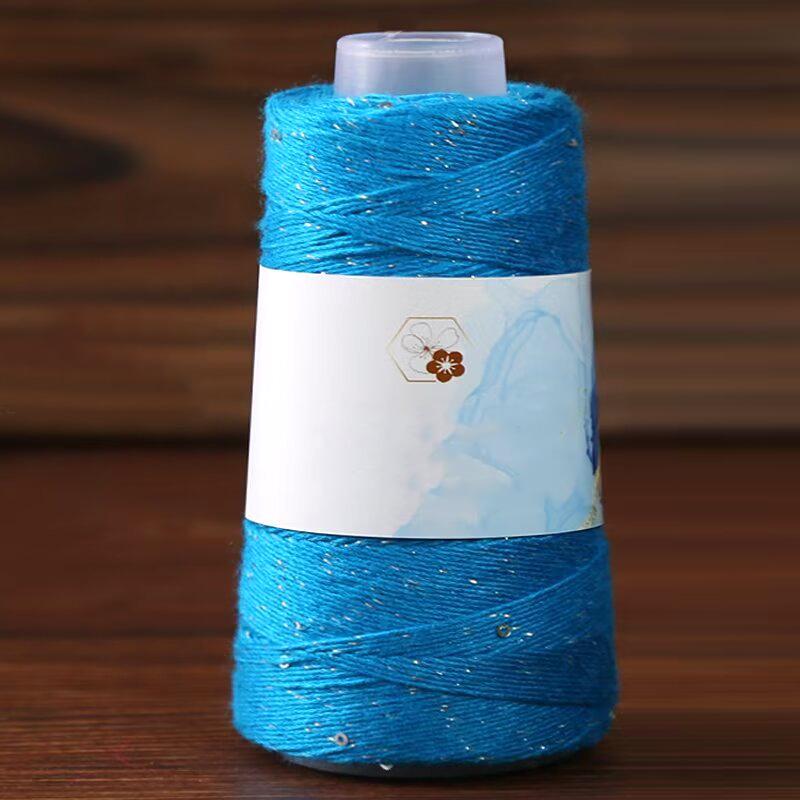 1 шт. Пряжа ручной вязки для подарка, сделай сам, блестящая шелковая нить с пайетками, пряжа из чистого хлопка и натурального шелка ручной работы, вязальная пряжа с серебряной нитью