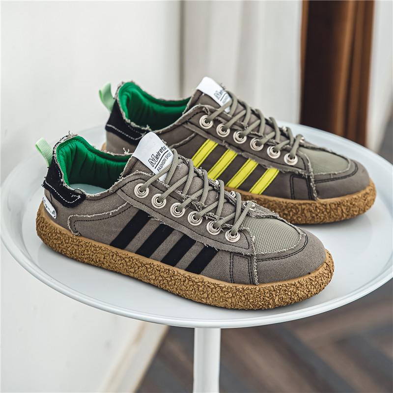 2024 Vintage Green Мужские парусиновые кроссовки Роскошные дышащие мужские вулканизированные туфли Дизайн Повседневные плоские кроссовки Мужские эспадрильи