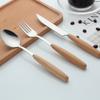 HANYANG креативная деревянная ручка из нержавеющей стали, западный нож и вилка, бытовая гостиничная ложка, рисовая ложка, суповая ложка, десертная ложка