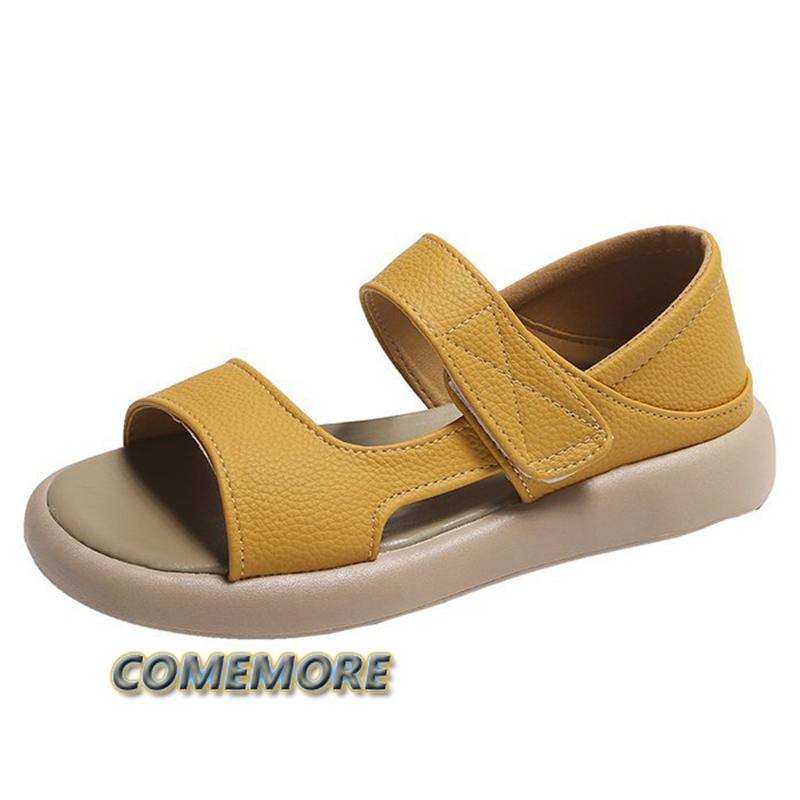 Модные нескользящие мягкие повседневные пляжные сандалии в римском стиле с низким верхом для женщин, удобная платформа, круглая носовая часть, толстая подошва, лето 2024 г.