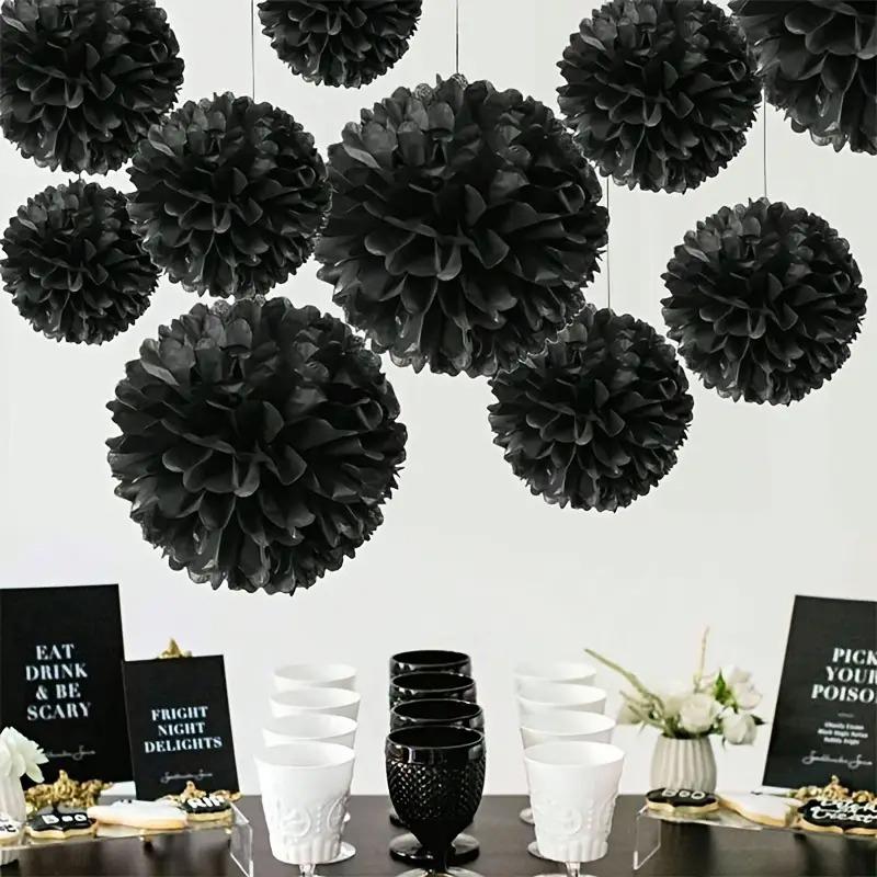 9 шт. Черный Декор Стен для Вечеринки Свадебные Украшения Хэллоуин 3D Цветочный Шар Юбилей Набор Шаров из Бумажных Цветов Домашний Декор