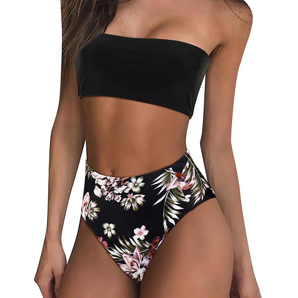 Women's Printing Padded Push Up 2 Piece Bikini Hollow Out Swimsuits Beachweart