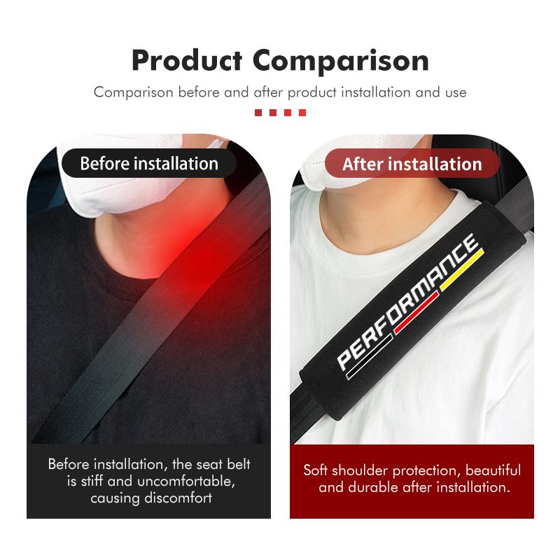 BBKK9 Adjustable Plush Pad Car Seat Safety Belt Cover Shoulder Protect For BMW Performance E91 X5 E70 F11 E30 F31 X3 F25 F32 x7