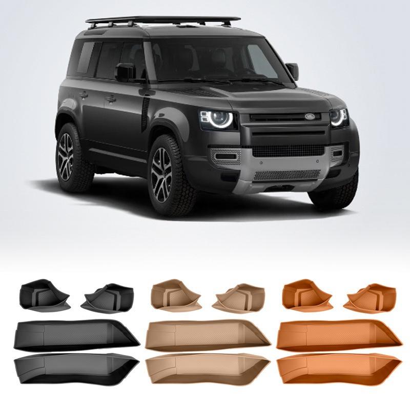 Для Land Rover Defender 90 110 2020-2025 Органайзер в дверной карман Автомобильная дверная полка-вкладыш Уплотнитель дверного канала Силиконовый защитный коврик для ящика для хранения
