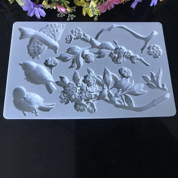 WTEMPO Ретро элегантные восковые изделия Формы в виде цветочных ветвей/птиц Креативные силиконовые формы DIY украшения для рукоделия Изготовление форм