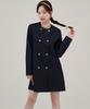 Hye Young Kim Fleece Bag Denim Midi Dress Jacket - Dark Blue