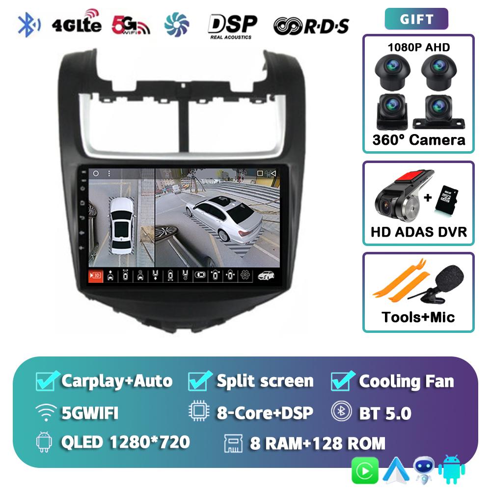 Android 14 Carplay Auto Car Radio For Chevrolet Aveo 2014 2015 2016 2017 Multimedia Player GPS Navigation DSP BT 2din DVD Stereo