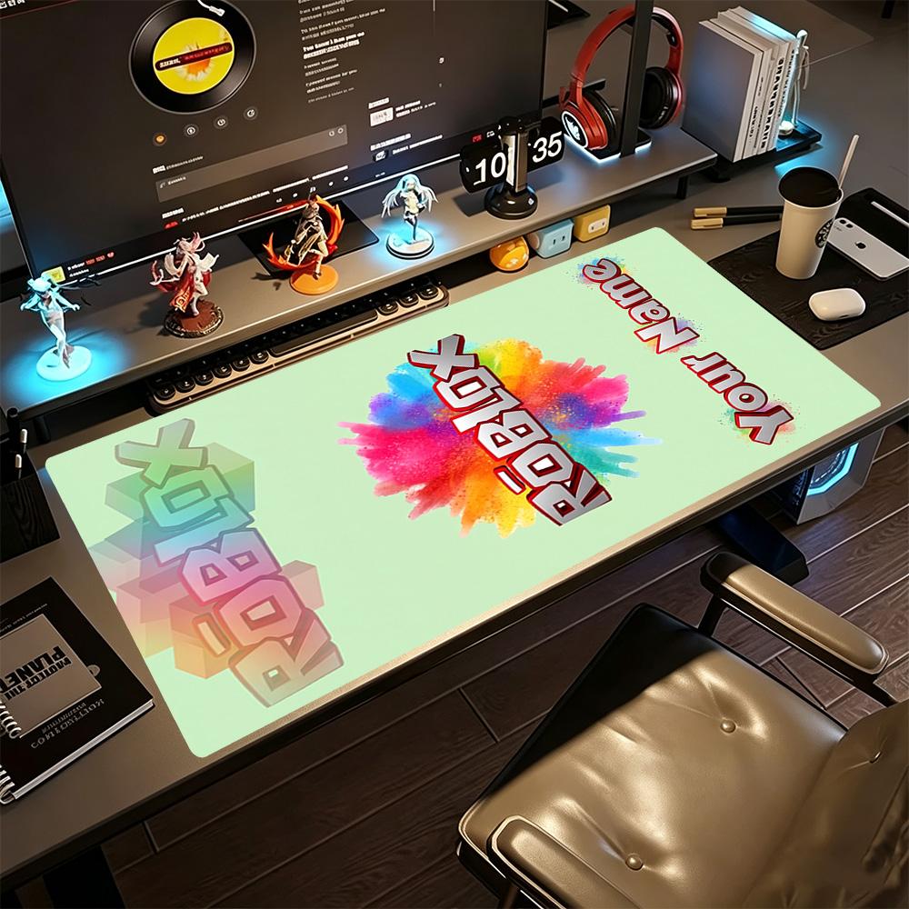 Roblox Customize Text Mouse Pad Keyboard Mat Computer Desk Mat Non-Slip Rubber Bottom Computer Decor Item Office Use