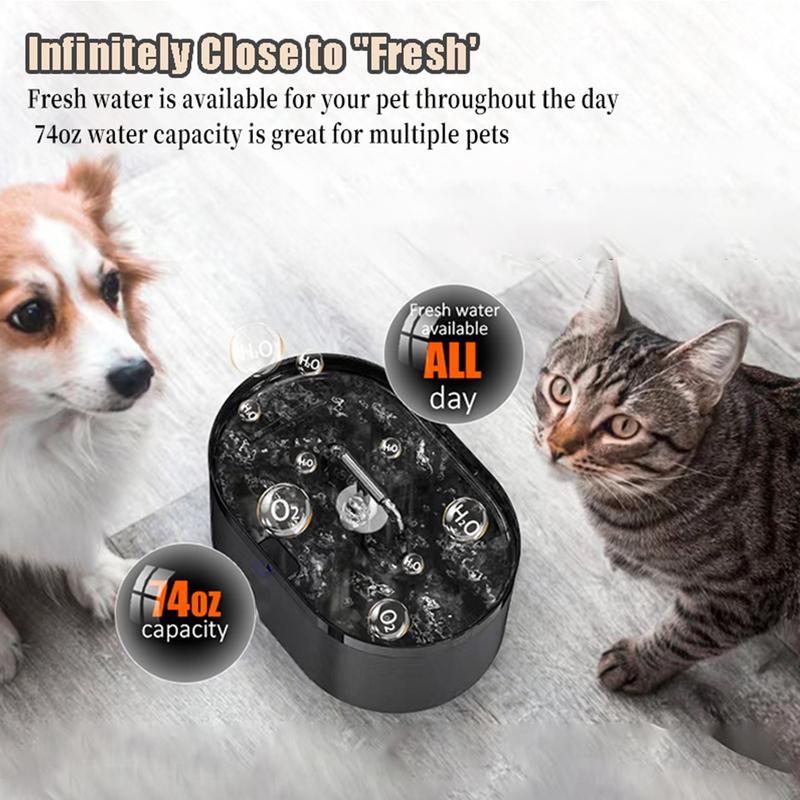2.2L T-shaped Cat Water Fountain,Pet Water Dispenser With Filter,Dog Drinking Fountain For Cats,Ultra Quiet Water Pump