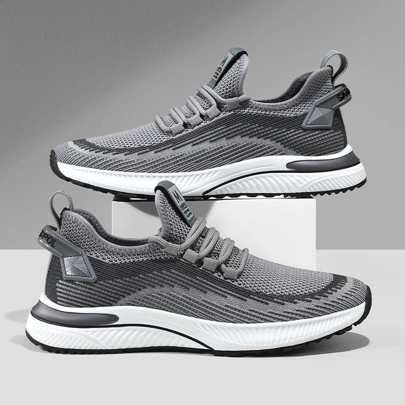 Мужская спортивная повседневная обувь, дышащая повседневная повседневная обувь с мягкой подошвой, новые летающие тканые однослойные туфли, мужские студенческие кроссовки