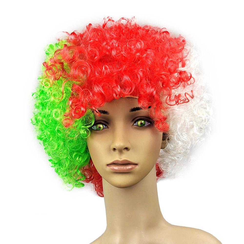 World Cup Party Wig – Colorful National Flag Hairpiece for Football Fans, Carnival & Festivals (Reusable, Hypoallergenic)