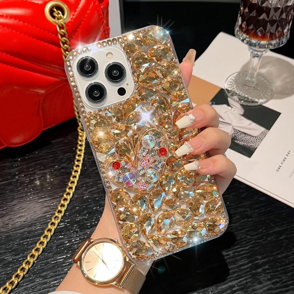 Чехол Love Bling со стразами и бриллиантами и цветами для Samsung S23 S22 Ultra S21 S20 FE A14 A24 A34 A54 A13 A23 A33 A53 A12 A22 A32 A52/iphone Блестящий чехол